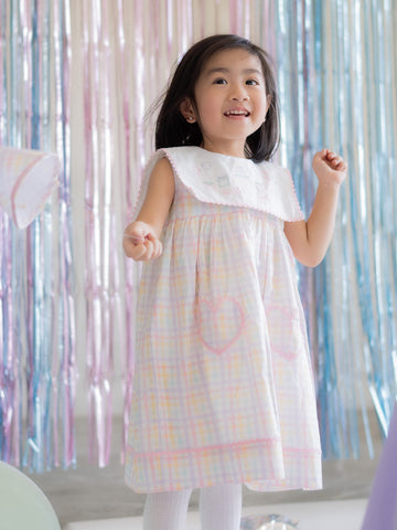 Confetti Dress in Rainbow Gingham