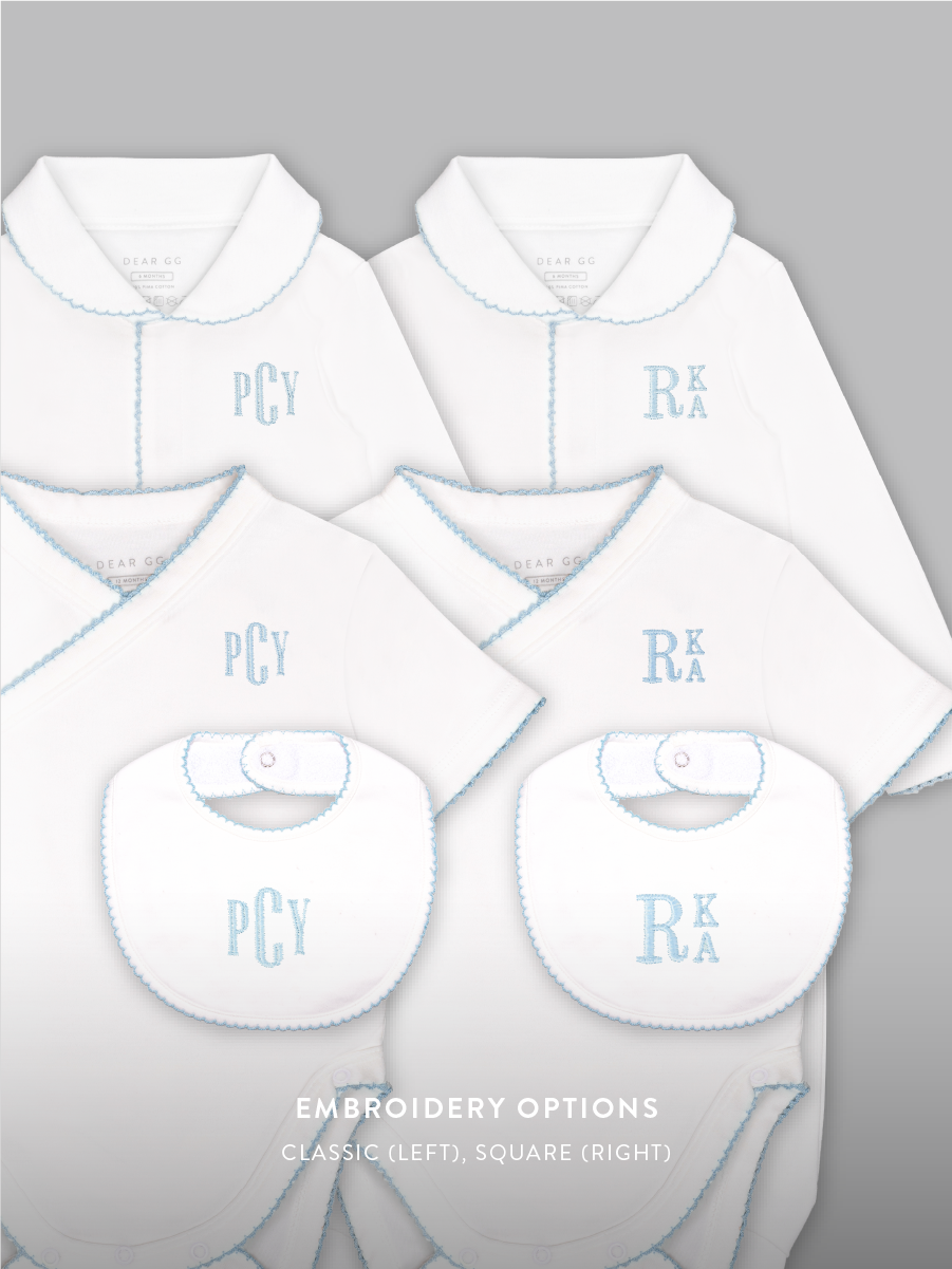 Set of 3 - Signature Bundle of Joy in Baby Blue Trims