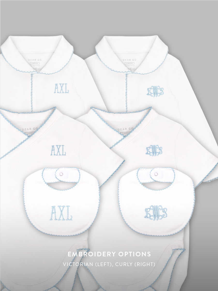 Set of 3 - Signature Bundle of Joy in Baby Blue Trims