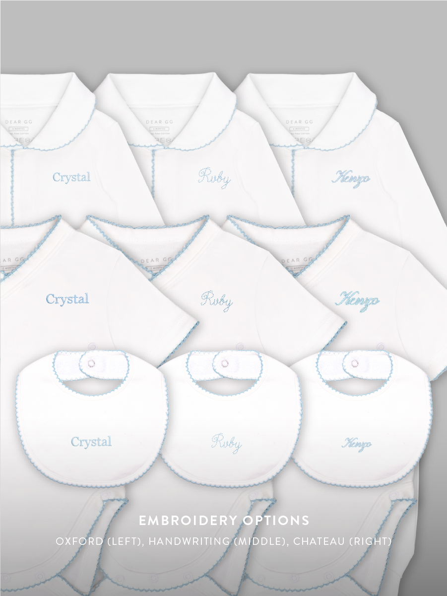 Set of 3 - Signature Bundle of Joy in Baby Blue Trims