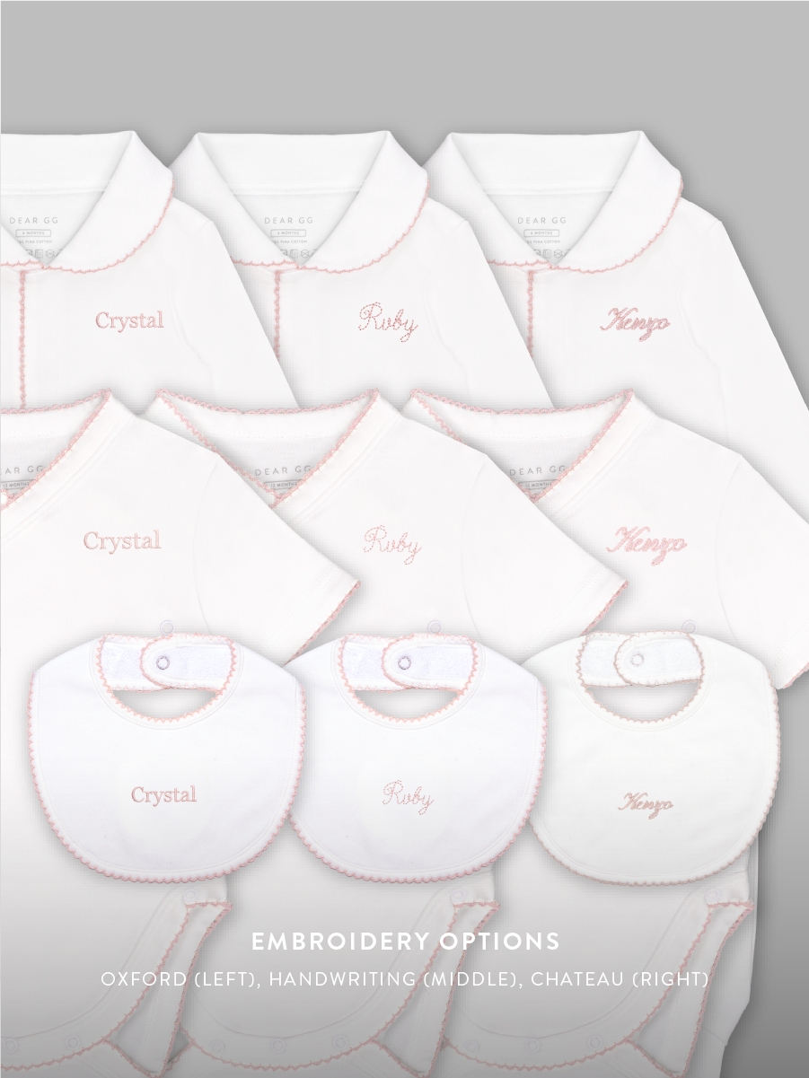 Set of 3 - Signature Bundle of Joy in Baby Pink Trims