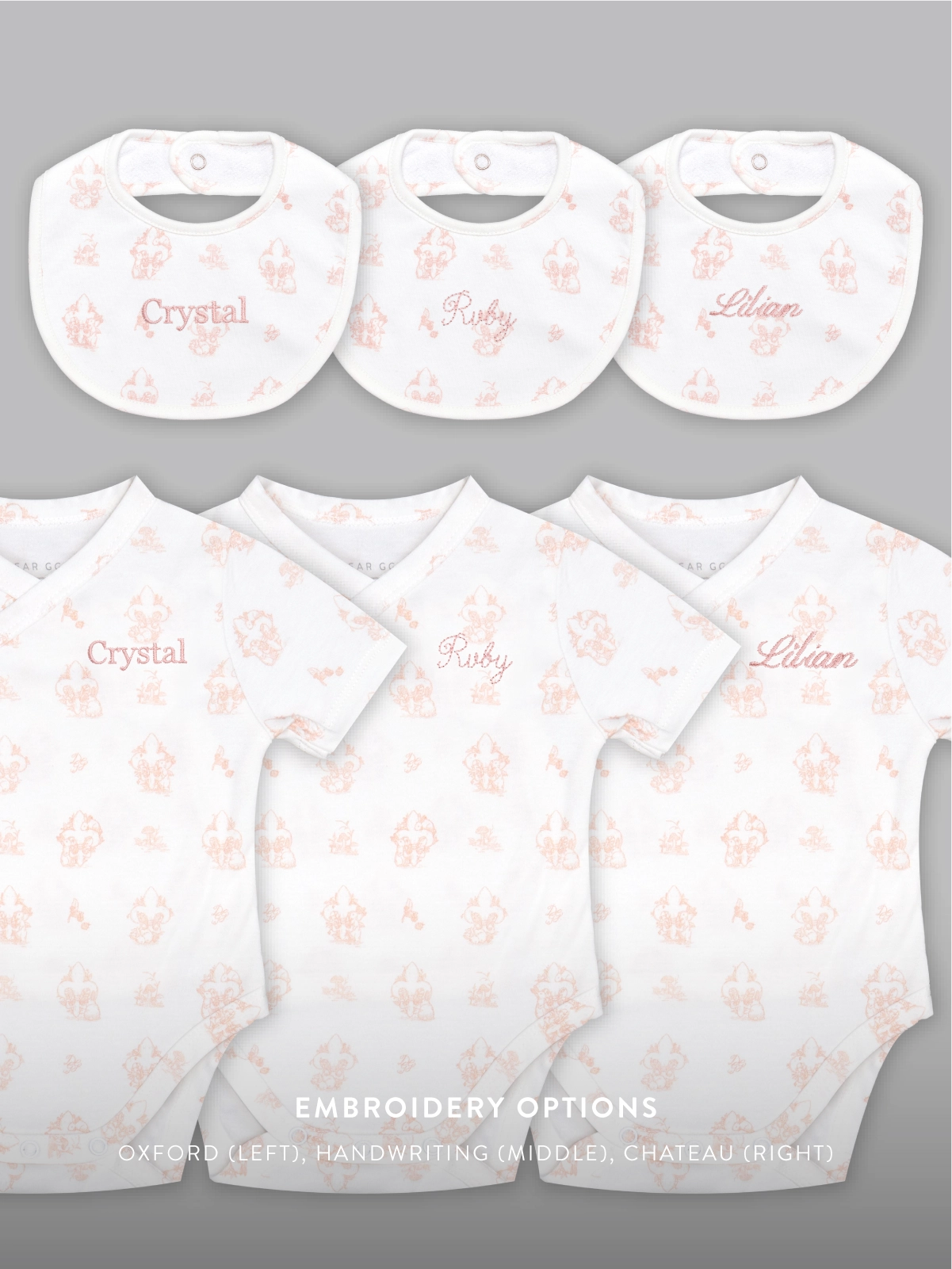 Set of 3 - Novelty Bundle of Joy in Baby Pink