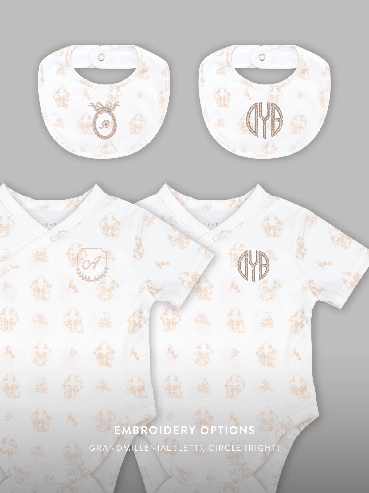 Set of 3 - Novelty Bundle of Joy in Taupe