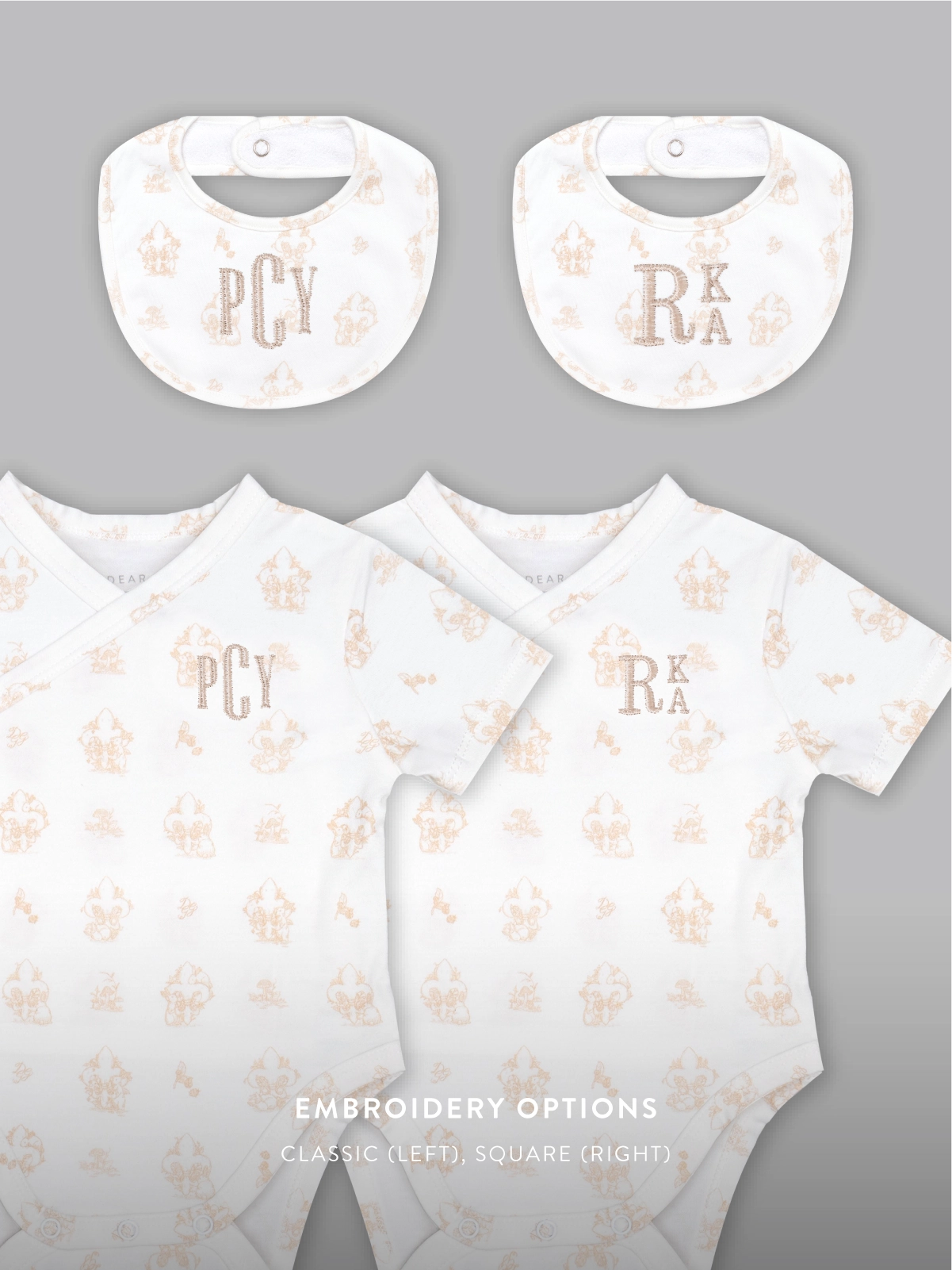 Set of 3 - Novelty Bundle of Joy in Taupe