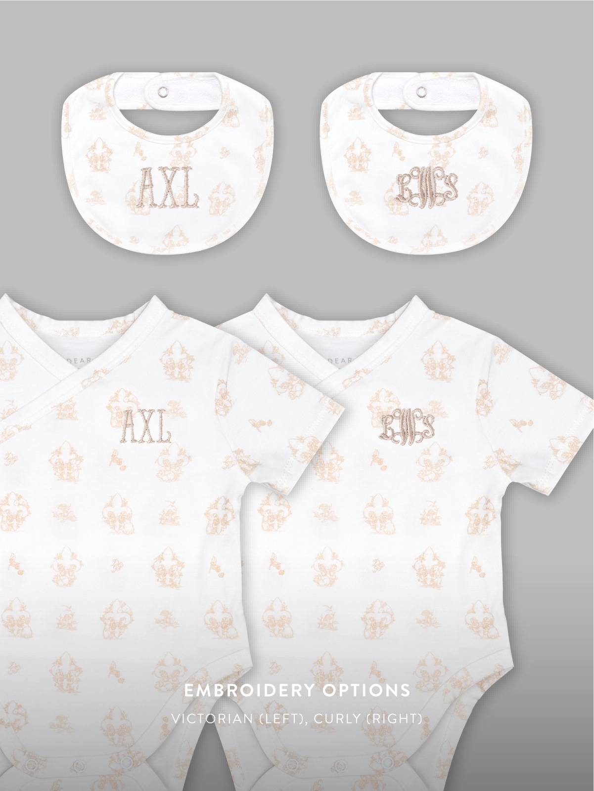 Set of 3 - Novelty Bundle of Joy in Taupe