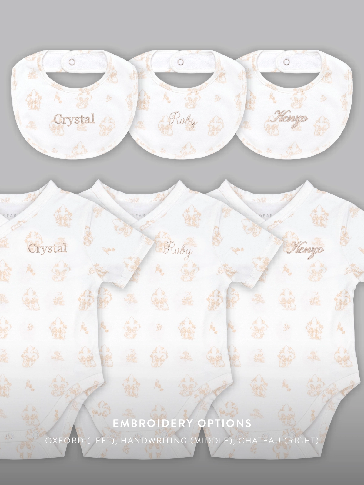 Set of 3 - Novelty Bundle of Joy in Taupe