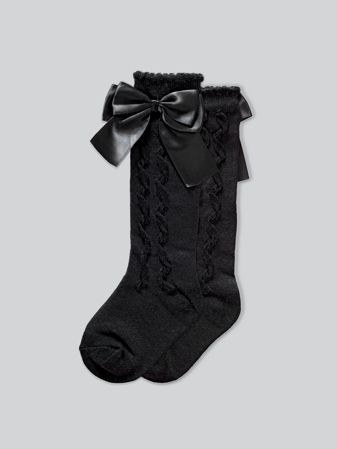 Holiday Cable Knit Socks in Black