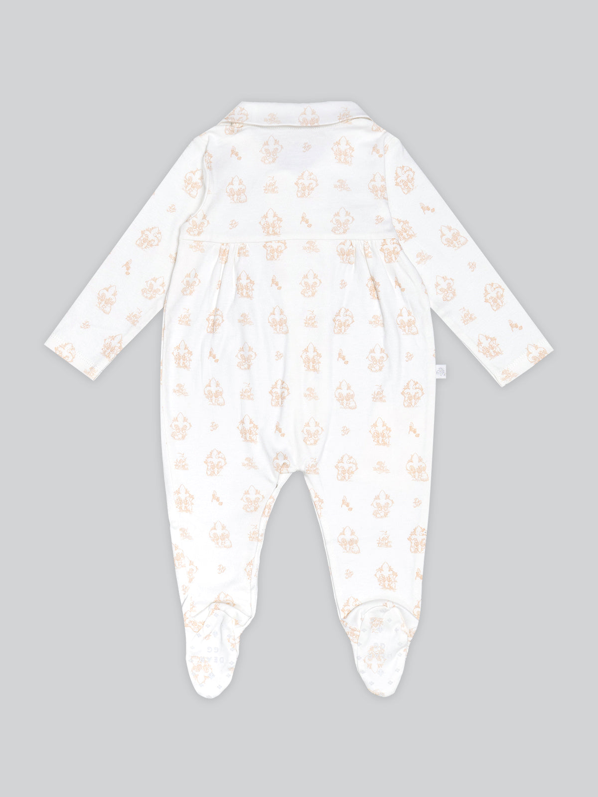 Novelty Double-Breasted Sleepsuit in Taupe