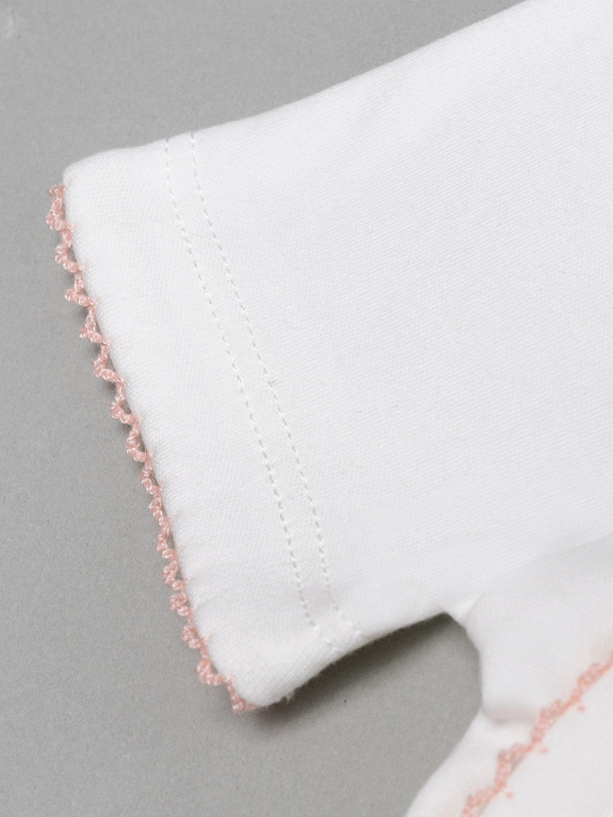 Signature Baby Bodysuit In Baby Pink Trims