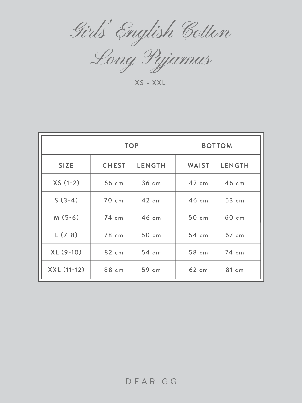 Girl&#39;s English Cotton Long Pyjamas