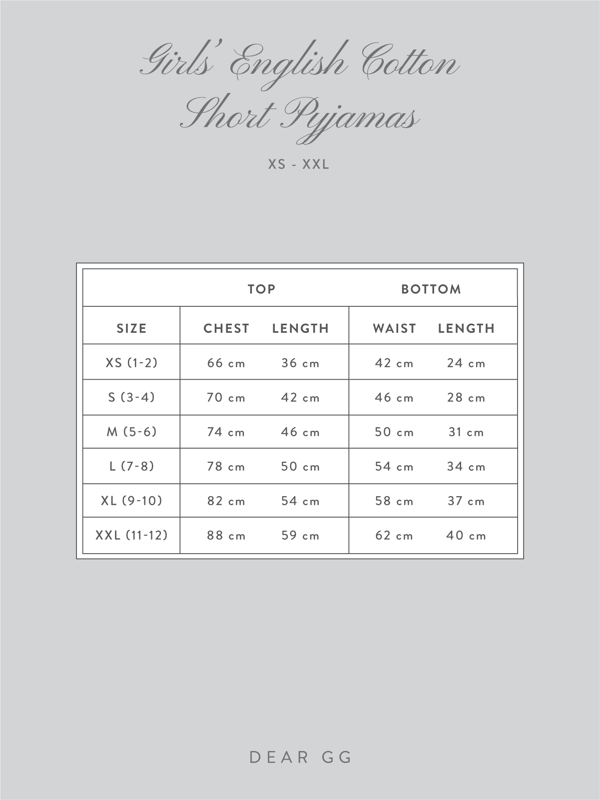 Girl&#39;s English Cotton Short Pyjamas