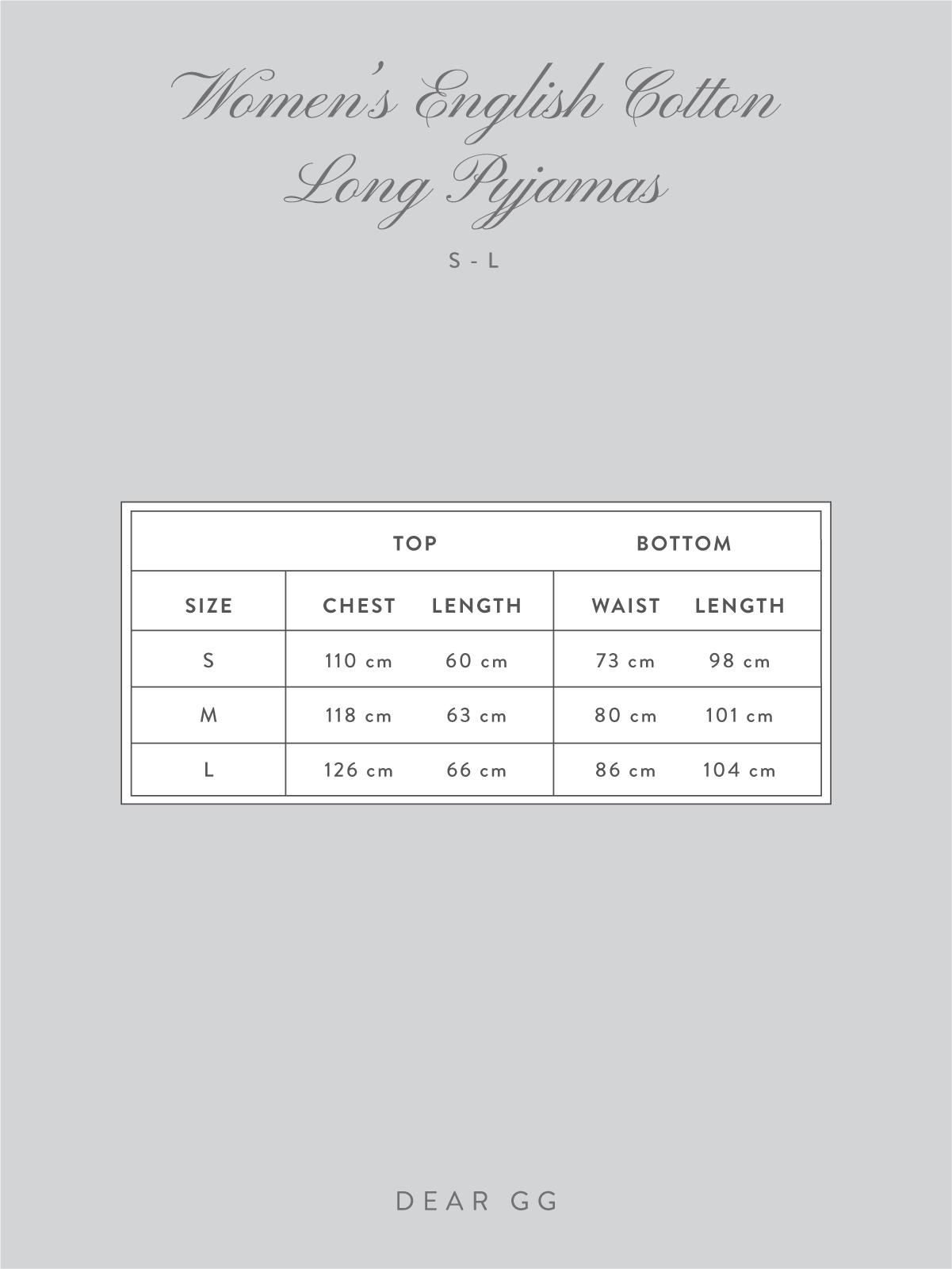 Women&#39;s English Cotton Long Pyjamas