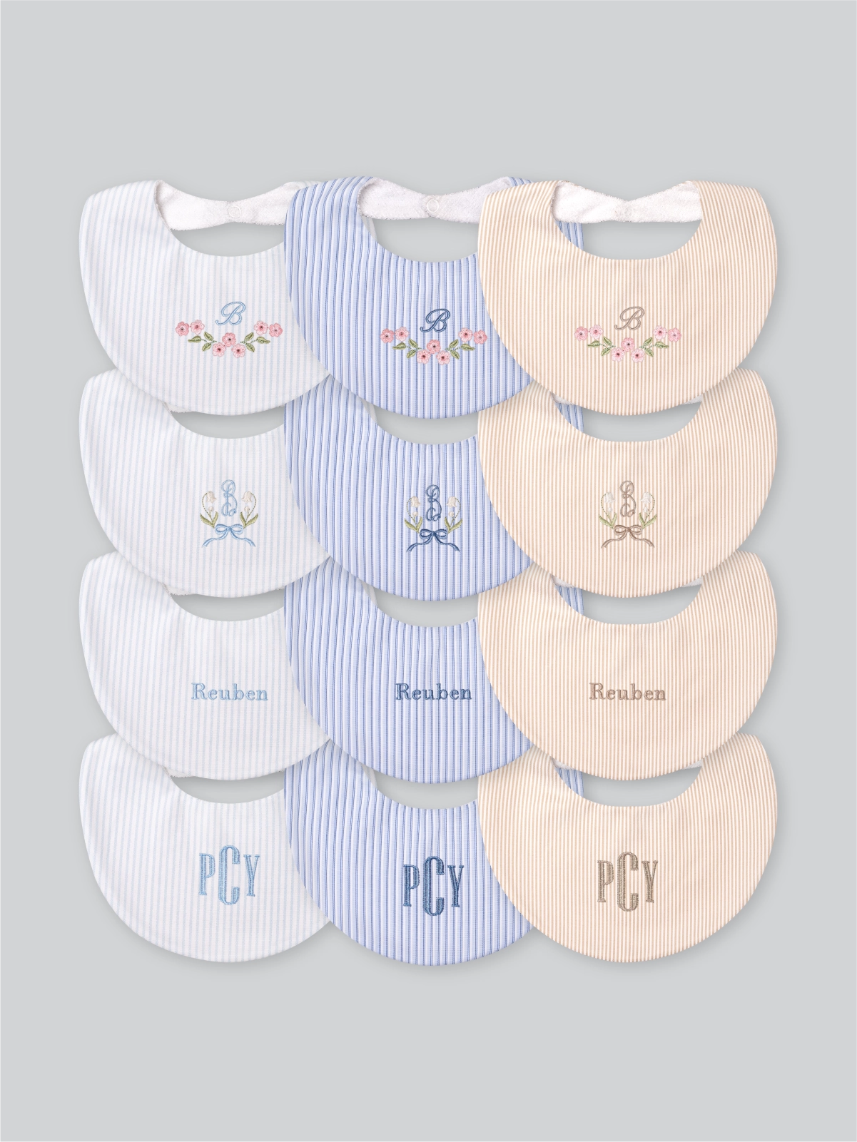 Soft Rounded Bib Bundle in Blue