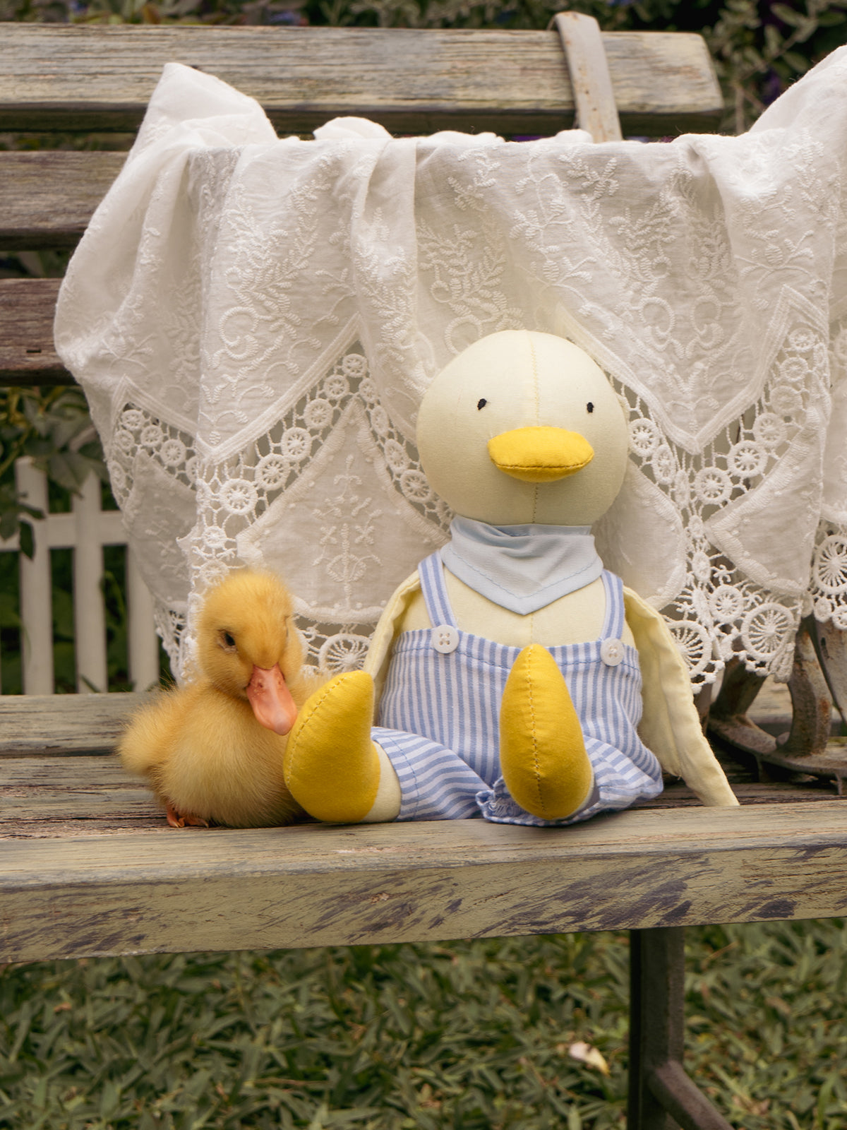Summer Ducklings in Striped Overalls