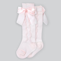 Holiday Cable Knit Socks in Pastel Pink