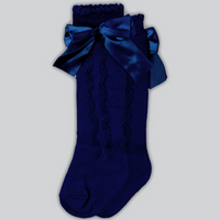 Holiday Cable Knit Socks in Royal Blue
