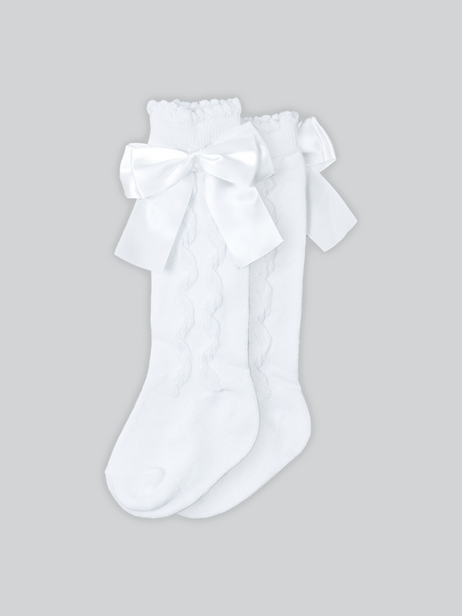 Holiday Cable Knit Socks in Pure White