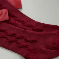 Holiday Cable Knit Socks in Christmas Red