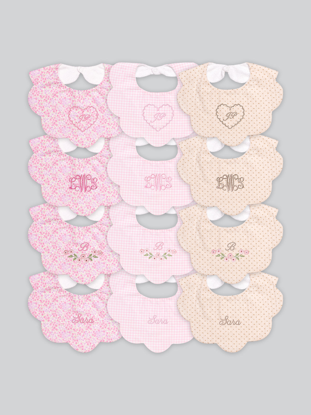 Soft Petal Bib Bundle in Pink