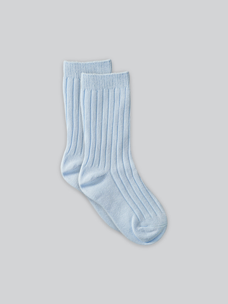 Cotton Ribbed Socks in Set of 3 - Blue Set