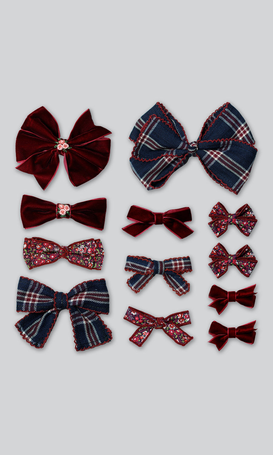 Assorted Holiday Bow Hair Clips