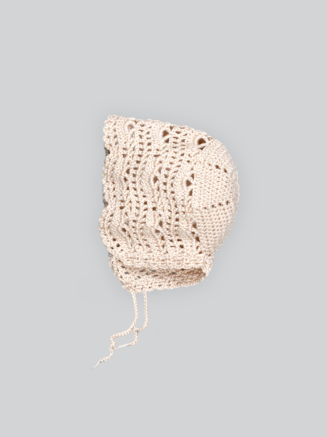 Hand Crochet Baby Bonnet in Beige