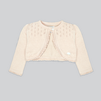 The Finest Cotton Cropped Cardigan in Beige