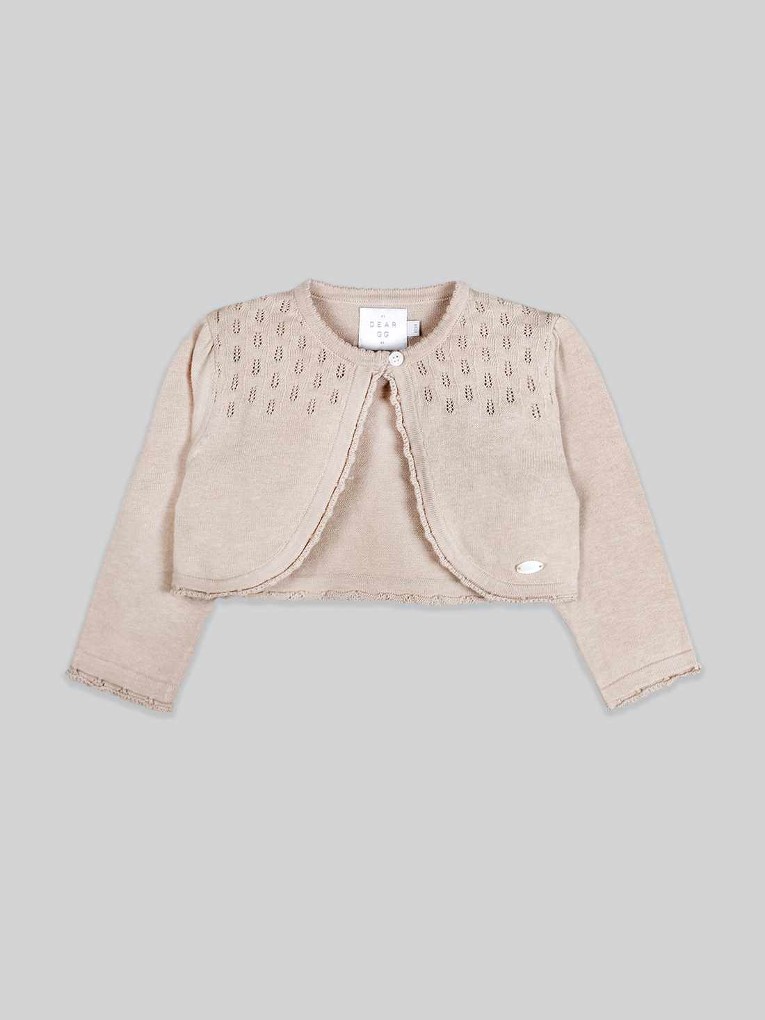 The Finest Cotton Cropped Cardigan in Khaki