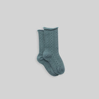 Cotton Cable Knit Socks in Salted Egg