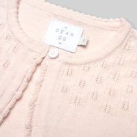 The Finest Cotton Cropped Cardigan in Blush Pink
