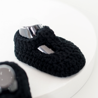 Crochet T-Bar Shoes - Black